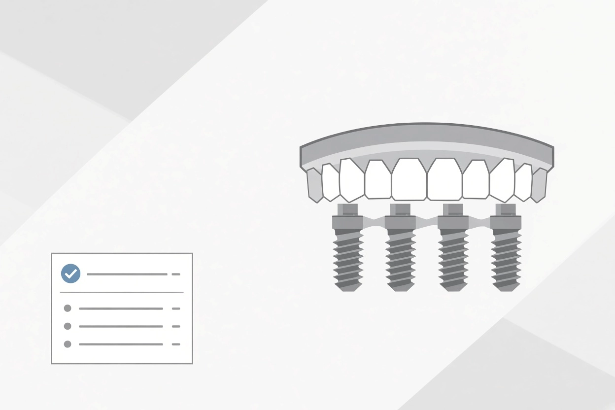 Professional header image for industry analysis: Koliko stane All-on-4 v Sloveniji in kaj mora biti zajeto...