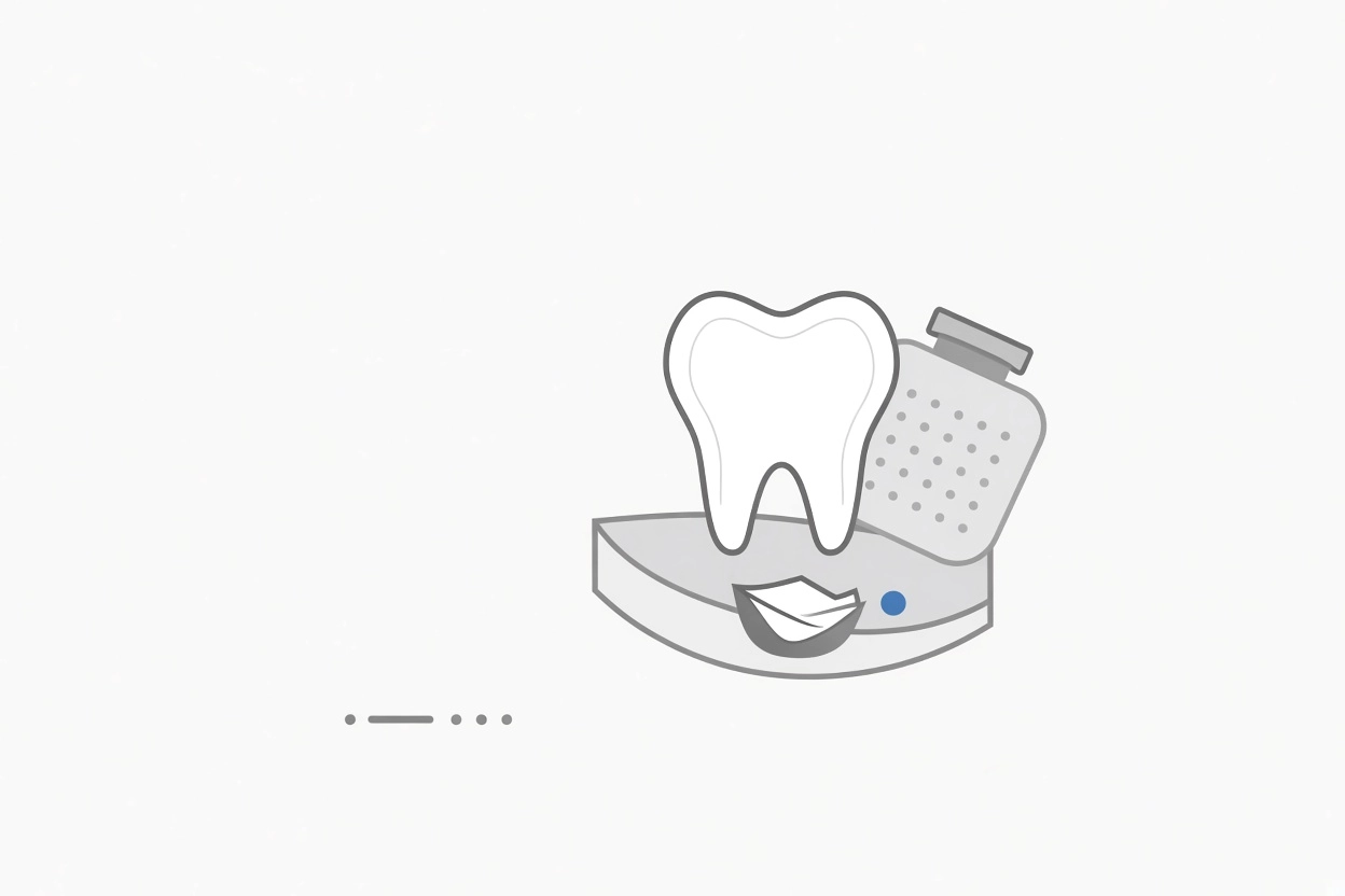 Professional header image for educational tutorial: Okrevanje po odstranitvi modrostnega zoba: kaj pričakovat...